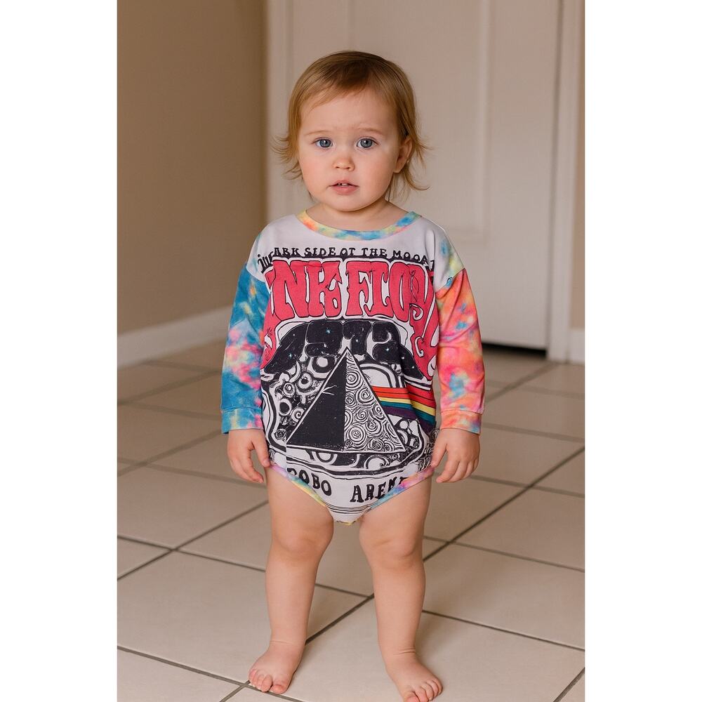 Vintage Pink Floyd Dark Side of the Moon Concert Toddler Top 2T